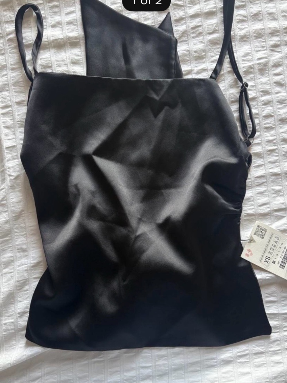 Zara Black Satin Spaghetti Strap Camisole